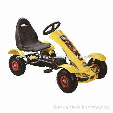 Promotional Kids Ride-on Go Cart Pedal Car Toy with Inflatable Wheels, Adjustable Seats and EN71